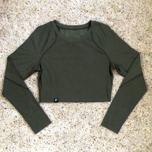 Alphalete Collective Long Sleeve Crop - Sage Green - Small NWOT